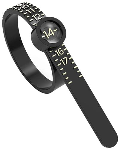 Outil de mesure de baguier, règle de bague avec loupe, outil de mesure de bague réglable, jauge de taille de doigt réutilisable, outils de taille de bijoux, Refer to description, se référer à la