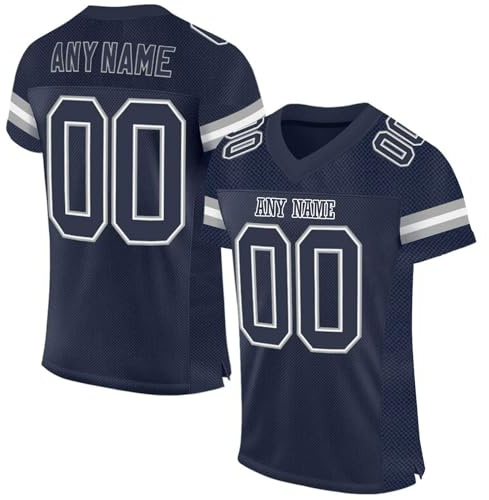 Mens American Football Jersey Personalized Sports T Shirt Quick Dry Breathable Short Sleeve Tee Shirt for Women Kids S-7XL