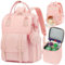 ROSEGIN Baby Diaper Bag Backpack with Cooler and Pacifier Case, Breast Pump Bag for Work Mom, Trolley Sleeve for Travel, Baby Shower Gifts for Girl, Pink