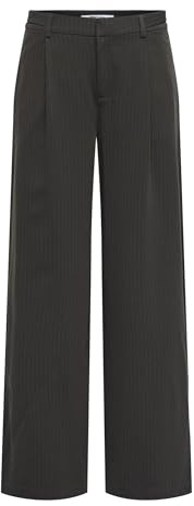 ONLY Onlalden Life LW Wide Pinstripe Pant TLR, Mole, 36W x 32L dam, slipskivor, 36W / 32L