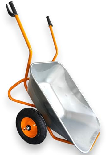 KELBERG Schubkarre 200L XXL Großmulden Stallkarre 2 Rad Daily Tire 400-8 Luft Rad Gelb RAL 1028