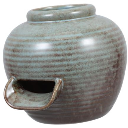 Milisten Ceramic Fountain Flowing Pot Water Jar with U Shaped Spout for Indoor Outdoor Tabletop Aquarium Fish Pond Landscape Decor 3.5 Inch