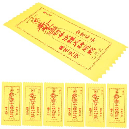 SHINEOFI Chinesisches Amuletttuch Gelber Satin Traditionelles Feng Shui Sicherheitsamulett Dekoration Für Zuhause Und Neujahrsfest