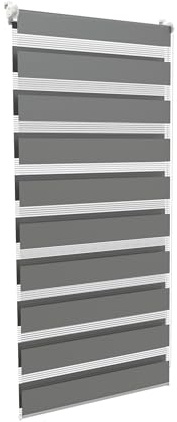 HENGMEI Verdunkelungsrollo Fensterrollo Balkontür Rollo Duo-Rollo Doppelrollo ohne Bohren Klemmrollo Easyfix Fenster (Grau, 90 * 220cm)