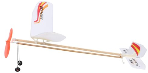 Kisangel Rubber Band Airplane Model Kit for Boys and Girls Red Glider Plane Toy Diy Handcrafted Flying Aircraft Educational Science Project