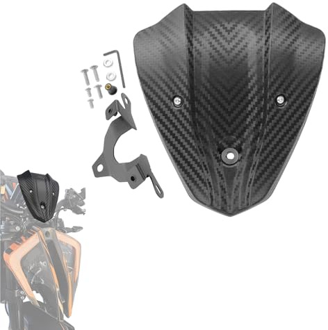 GFARDMOTO Motorrad-Windschutzscheibe, kompatibel mit KTM Duke 390 2017 2018 2019 2020 2021 2022 2023 (Schwarz-1)