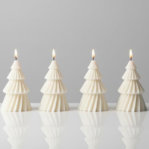 4 Stück Weihnachtsbaum kerzen - Tannenbaum Kerzen - Adventskerzen - Handmade Sojawachskerze - deko - Weihnachtsdeko- weihnachten - Geschenke - Candlesdeko - Adventskranz - gift
