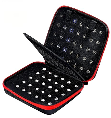 CHGCRAFT Custodia per dadi Scatola porta dadi con spugna rimovibile per giochi da tavolo, Rosso