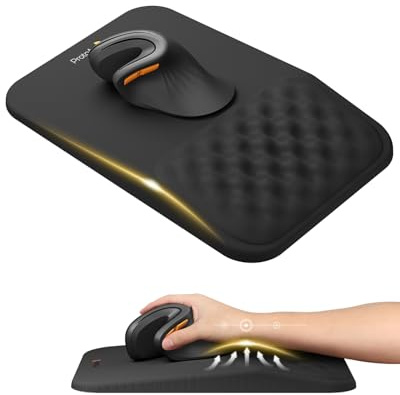 ProtoArc Tapis de Souris Ergonomique Repose-Poignet avec Fonction Massage, Base PU Antidérapante, Mousse Mémoire Forme Lycra, MP50 Noir - pour Ordi/Portable/Bureau