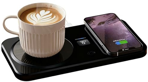 Chauffe-Boissons | Chauffe-Eau Intelligent avec Charge sans Fil pour Boissons Chaudes | chauffante 3 Niveaux température pour Le Lait | Table Cuisine Voyage Maison Bureau