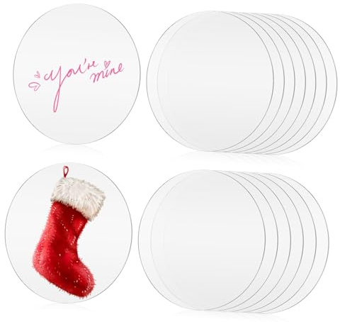 ARTSEWPLY 15 Stück Teiliges Runde Transparente Acrylscheiben Stabile Acrylplatten zum Basteln Dekorieren als Tortenplatten für DIY projekte Langlebig und Vielseitig Einsetzbar