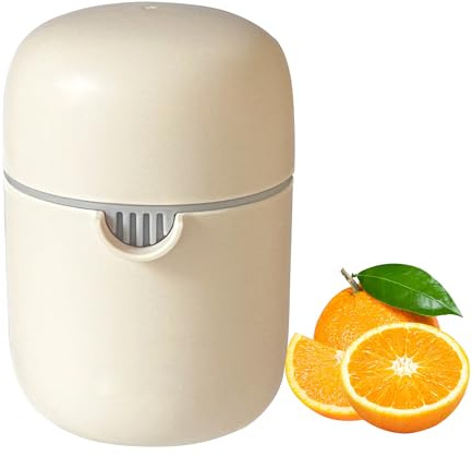 ZWCEGND Lemon Squeezer and Simple Manual Citrus Juicer Small Portable Lime Juicer Cup with Two Ways of Use for Different Fruits（Cream）
