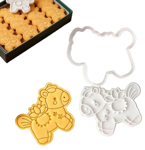 Formes d'Emporte-Pièces | Mignon Anti-Adhésif Imprimé en 3D,Emporte-Pièce Cheval pour l'Année du Cheval | Pour Pâte à Biscuits Cuisine Maison Fête Nouvel An Printemps Débutants
