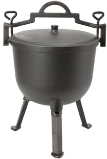 8L Gulaschkessel Feuertopf Feuerkessel Gusseisen-Kessel Jagdkessel Dutch Oven Topf Mit Füßen Und Deckel, Kochtopf Kesselgulasch Gulaschtopf Kochtöpfe Für Freien Kochen Garten Camping BBQ