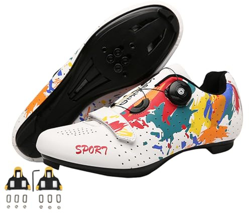 Scarpe Ciclismo Strada Uomo, Scarpe da Ciclismo da Unisex, MTBScarpe da Bicicletta, compatibili con Pedale SPD-SL e Installazione Compatibile SPD/Look KEO Cleats 41