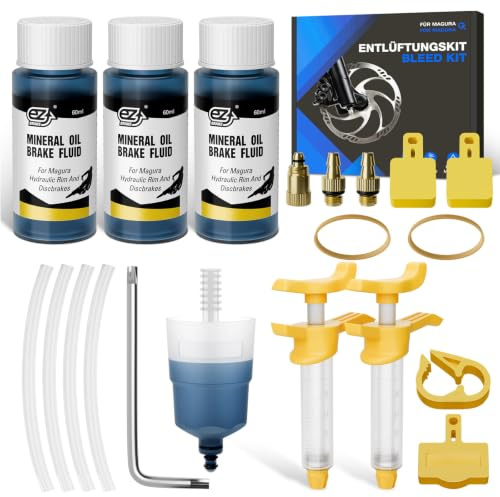 Vepazony Entlüftungskit für MAGURA MT5 MT7 MT8 MT2 HS33 etc, Pro-Spritze 180ml Mineralöl für Hydraulische Scheibenbremsen Service Kit Fahrrad Bremsen Entlüftungsset inkl. Bleed Blood Bremsflüssigkeit