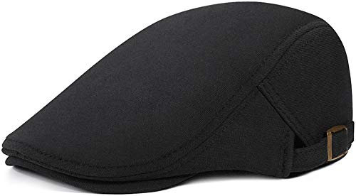 WETOO Schirmmütze Herren Schiebermütze Schwarz Driving Cabbie Jagd Flatcap Newsboy Cap