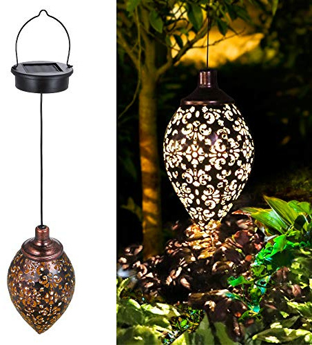 Solarlaterne für außen, Tomshine Garten Laterne, Dekorative Solarlampe Hängend, Metall LED Solar Laterne für Draussen Baum Patio [Energieklasse A+++]