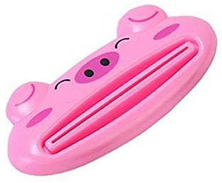 Toothpaste Tube Squeezer Animal Toothpaste Clip, Toothpaste Squeeze roll, Tube Squeezer Tool Dispenser (Pink)