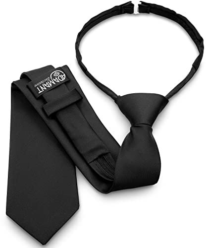 ADAMANT©️ SICHERHEITS-KRAWATTE-PROFI - mit Reißverschluss - Security-Krawatte Größe 36-55 - DEUTSCHE MARKENQUALITÄT - FERTIG-GEBUNDEN - schwarz