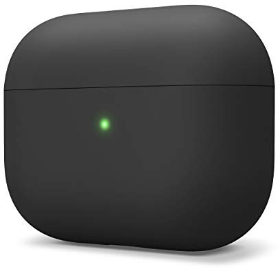 elago Liquid-Hybrid Hülle für AirPods Pro | Front-LED sichtbar, Premium-Silikon, Rundumschutz (Schwarz)