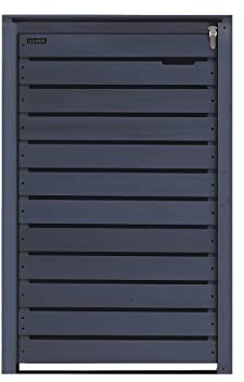 Mülltonnenbox Mülltonnenverkleidung 1 Tonne Holz 120L - 240L anthrazit inkl. Rückwand vorimprägniert vormontiert Müllcontainer Mülltonne Mod.H