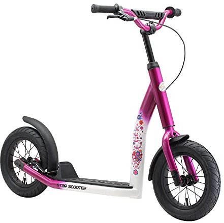 STAR SCOOTER Kinder Tret Roller ab 7 Jahre | City Kick Scooter Luftreifen Höhenverstellbar 12 Zoll New Gen | Pink
