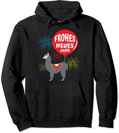 Neujahr Lama Raketen Feuerwerk Geschenk Hoodie Pullover Hoodie