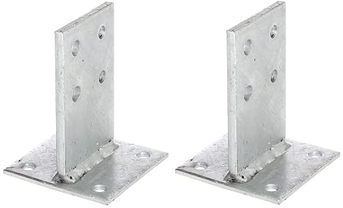 Alberts 215170 T-Pfostenträger | zum Aufschrauben oder zum Einbetonieren | feuerverzinkt | Steggröße 130 x 80 mm | 2er Set