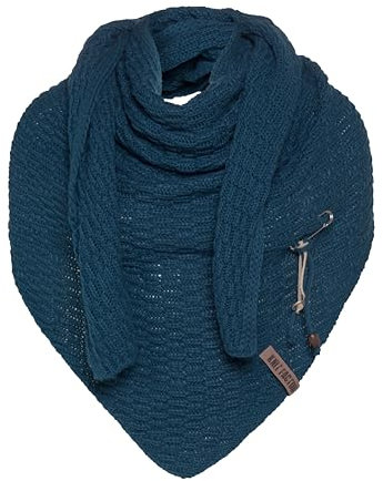 KNIT FACTORY - Dreiecksschal Jaida - Damen Strickschal mit Wolle - Hochwertige Qualität - XXL Schal - 190 x 85 cm - Petrol
