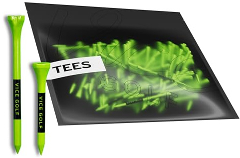 Vice Golf Tees | Neon Lime | 60 Driver Tees & 15 Short Tees