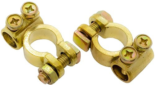 Lumonic terminale per batteria auto alluminio I 2 pezzi terminali batteria 12V 24V 48V con pressacavo I terminale di collegamento batteria per auto, camion, autoveicoli