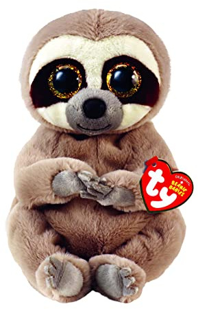 Ty - Peluche - Beanie Bellies - Bradipo - Silas - Marrone - Pupazzo bradipo con occhioni dorati glitter - I peluche morbidi e coccolosi - 20 Cm - 40545, 2009300