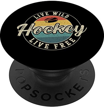 Eishockey Vintage Retro Live Wild Hockey Live Free PopSockets Klebender PopGrip