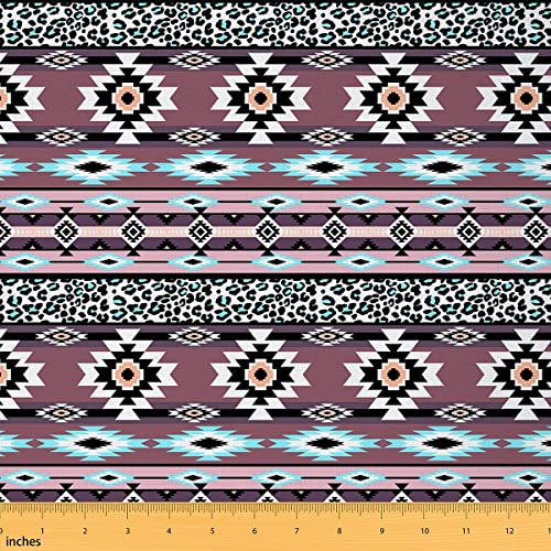 Boho Streifen Stoff Meterware Bohemian Mandala Indoor Outdoor Stoff Chic Boho Polsterstoff für Stühle Geometrisch Aztekisch Dekostoff zum Quilten Nähen DIY Basteln Patchwork 92 x 150 (HxB)