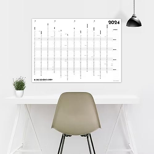 FORMGUT® Jahreskalender 2024 Wandkalender – Kalender groß für die Wand, Jahresplaner, Familienplaner XXL – Versand gerollt und faltenfrei, B2 70 x 50 cm