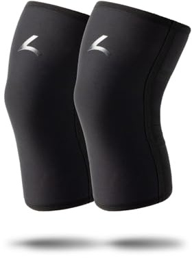 Reeva Powerlifting Knee Sleeves 7 mm – Kniebandagen Größe S Schwarz, kraftvolle Knieschützer für Powerlifting, Gewichtheben & Fitness