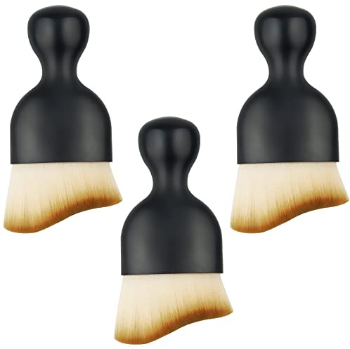 Leikedun 3Pcs Car Interior Detail Brushes, Soft Bristles | No-scratch auto cleaning brush set for dashboard air vents engine, wheels & gaps dusting tool,versatile vehicle detailing kit