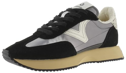 Victoria 1126183-WOMEN Basket Basse Berlin Effet Cuir & PIÈCES Multicolores Plateau Femme | Nylon Métallisé & Pièces Imprimé Animal & En Daim & Semelle Crantée pour Femme