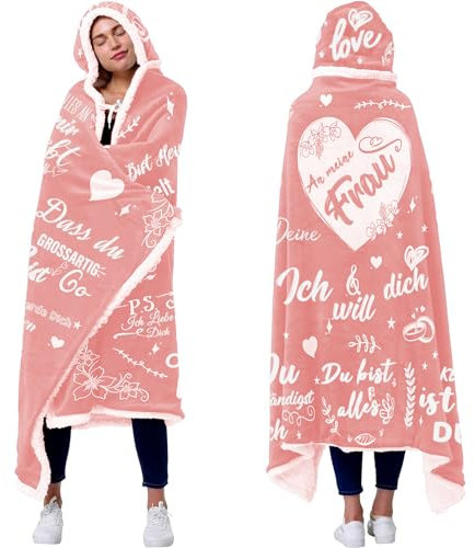 ZQYMM Geschenk für Frau, Sherpa Fleece Decke mit Ärmeln als Geschenke für Ehefrau von Ehemann, Flauschige Kuscheldecke mit Ärmeln, Beste Frau Geschenk, Weihnachten Geburtstagsgeschenk für Frau
