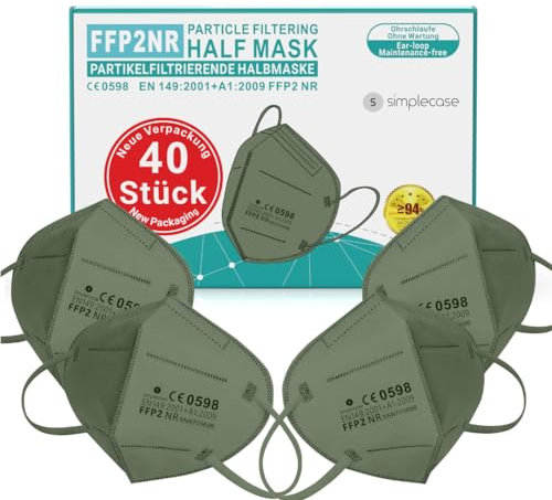 Simplecase 40 mascarillas FFP2, certificado CE por organismo oficialmente designado CE2834/0598, respirador, máscara de filtro de partículas