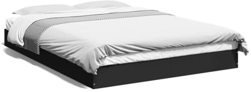 vidaXL Bettgestell Schwarz 140x200 cm Holzwerkstoff