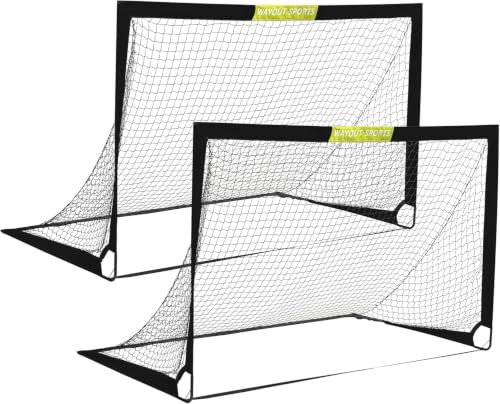 Wayout Sports - Porterías Fútbol Plegables para Niños y Adultos (Negro, 183 x 120 x 120)