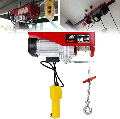 DDNGEJ Mini-Elektrohebezeug, Kleiner 110-V/220-V-Hauskran, elektrische Winde mit automatischer Bremse, 510-W-Elektroseilzug mit reinem Kupfermotor