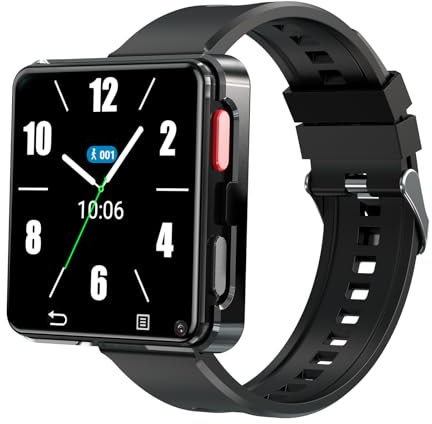 Générique Q668 4G LTE GPS réseau Complet Android 11.0 Montre Intelligente Autonome 64gb 2.64 Pouces HD Grand écran 500W Double caméra Google Play Sim Montre Intelligente pour Hommes (Noir)
