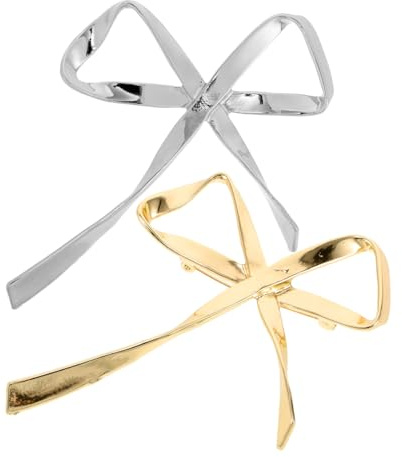 LIFKOME Vintage Brosche Schleife Damen 2 Stück aus Zinklegierung mit Strasssteinen Silberne Anstecknadeln für Kleidung Hochzeit und Alltag