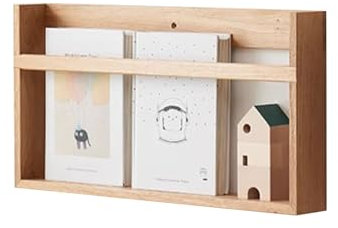 ZIHESY Bücherregal Prospektständer Wandmontiert Zeitschriftenständer, Holz Prospekthalter Schwebende Präsentationsregal, Geeignet für die Dekoration Jeder Wand(60cm/23.6in)