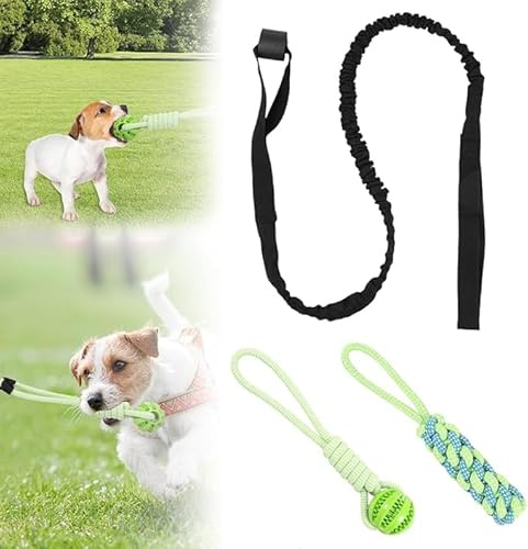 TNTGMG Hundespielzeug Seil für Aggressive Kauer,160cm Traktionsspielzeug für Hunde, Outdoor-Spielzeug zum Aufhängen an einem Baum, einziehbares Seil für Hunde, interaktives Traktionsspiel