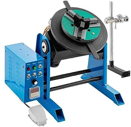 Posizionatore di saldatura rotante da 30 kg Posizionatore di saldatura anulare a tre griffe da 0-90º con tavolo inclinabile a velocità continua, Potente ed efficiente