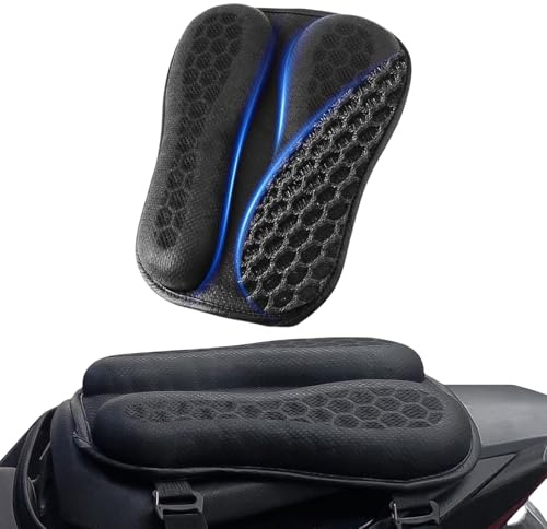 AriKroii Foldable Motorcycle Gel Seat Cushion Universal,3D Honeycomb Motorcycle Seat Cushion,Shock Absorption & Breathable, Motorcycle Gel Seat Pad Suitable for Long-Distance Travel